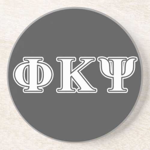 Phi Kappa Psi White Letters Sandstone Coaster