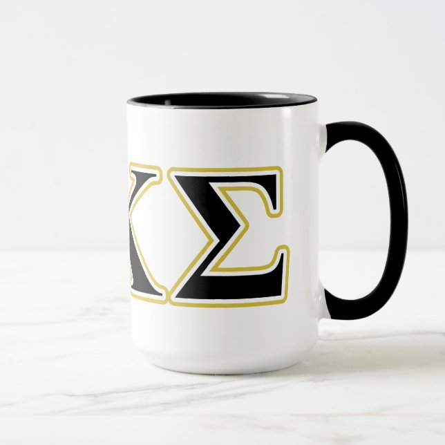 Phi Kappa Sigma Black and Gold Letters Mug (Right)