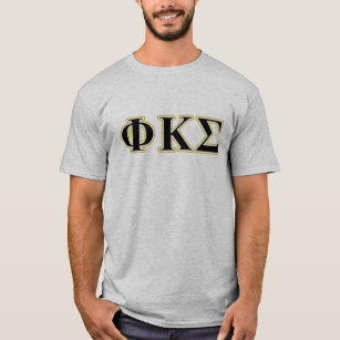 Phi Kappa Sigma Black and Gold Letters T-Shirt