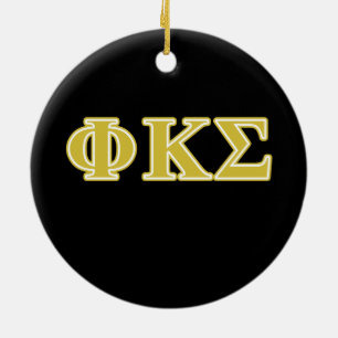 Phi Kappa Sigma Gold Letters Ceramic Ornament