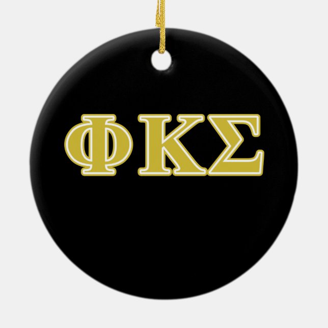 Phi Kappa Sigma Gold Letters Ceramic Ornament (Back)