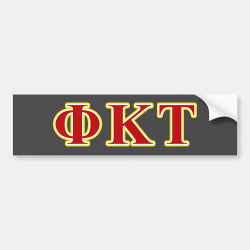 Phi Kappa Tau Yellow and Red Letters Bumper Sticker