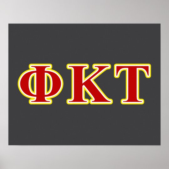 Phi Kappa Tau Yellow and Red Letters Poster