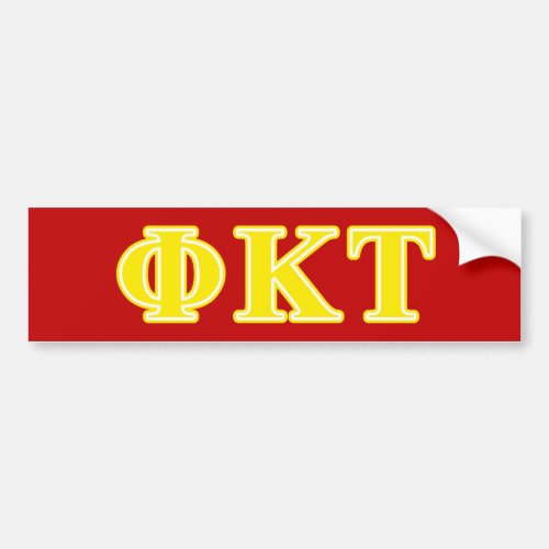 Phi Kappa Tau Yellow Letters Bumper Sticker