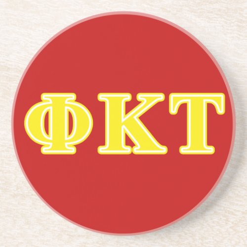 Phi Kappa Tau Yellow Letters Coaster