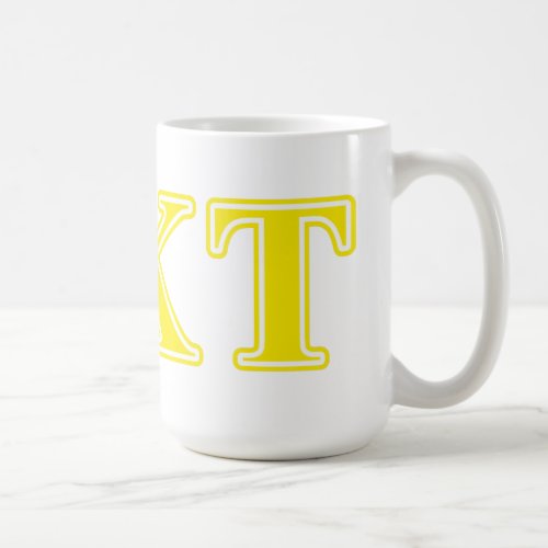 Phi Kappa Tau Yellow Letters Coffee Mug