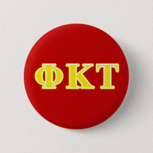 Phi Kappa Tau Yellow Letters Pinback Button