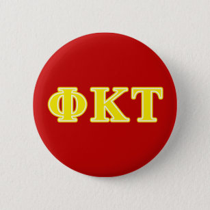 Phi Kappa Tau Yellow Letters Pinback Button