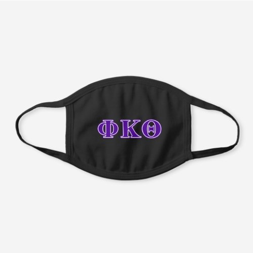 Phi Kappa Theta Purple Letters Black Cotton Face Mask