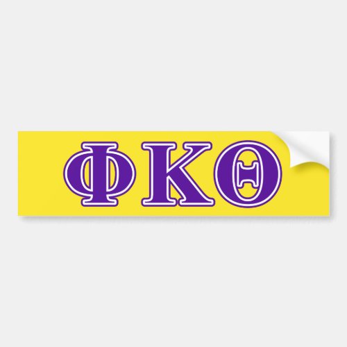 Phi Kappa Theta Purple Letters Bumper Sticker
