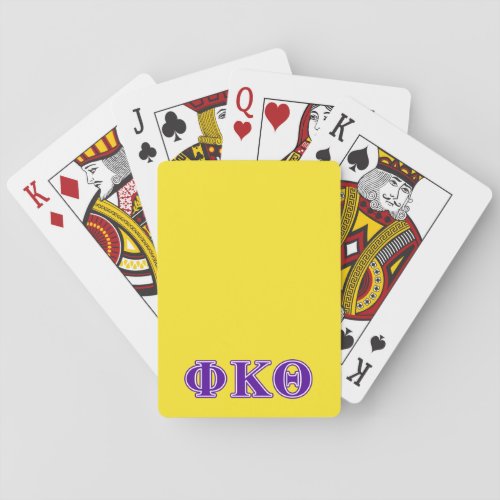 Phi Kappa Theta Purple Letters Poker Cards