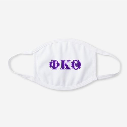 Phi Kappa Theta Purple Letters White Cotton Face Mask