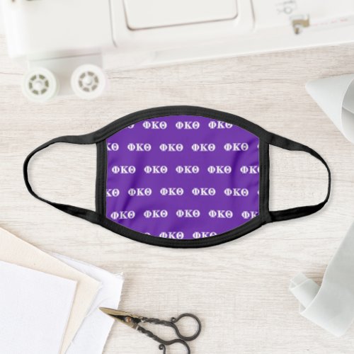 Phi Kappa Theta White and Purple Letters Face Mask