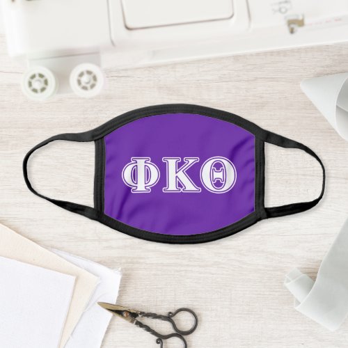 Phi Kappa Theta White and Purple Letters Face Mask