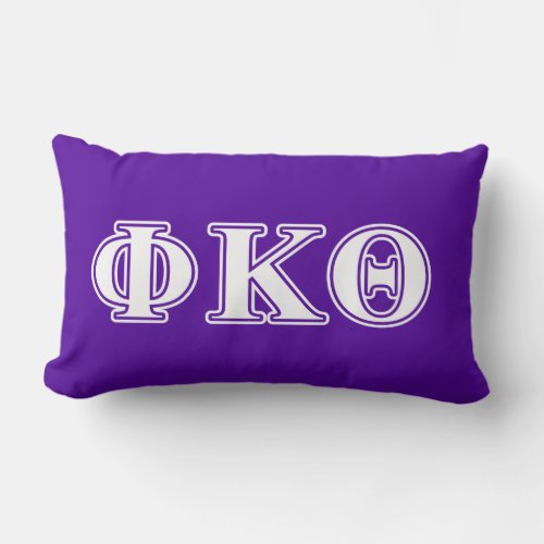 Phi Kappa Theta White and Purple Letters Lumbar Pillow