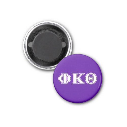 Phi Kappa Theta White and Purple Letters Magnet