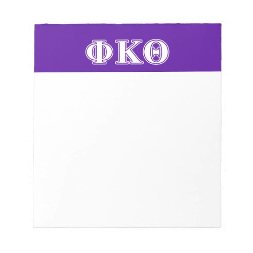 Phi Kappa Theta White and Purple Letters Notepad