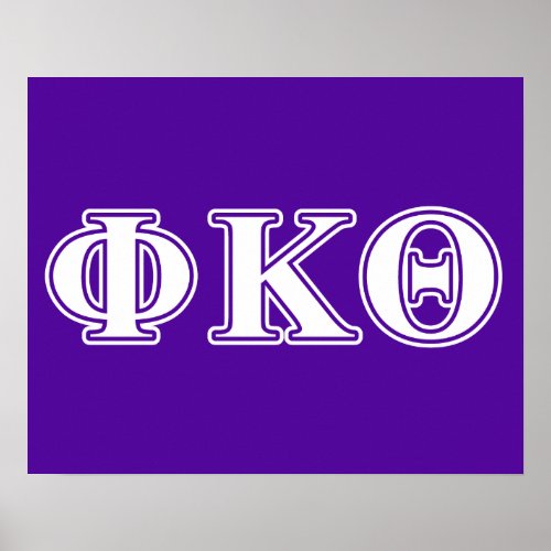Phi Kappa Theta White and Purple Letters Poster