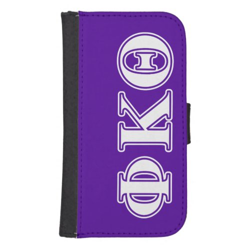 Phi Kappa Theta White and Purple Letters Galaxy S4 Wallet Case