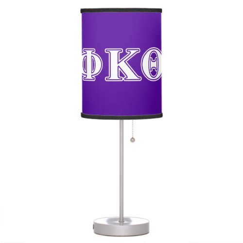 Phi Kappa Theta White and Purple Letters Table Lamp