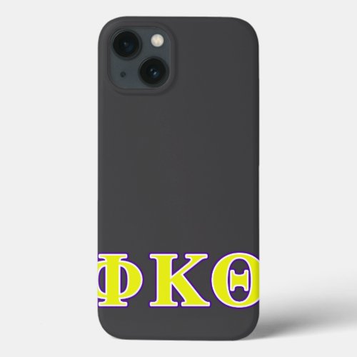 Phi Kappa Theta Yellow and Purple Letters iPhone 13 Case