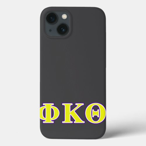 Phi Kappa Theta Yellow and Purple Letters iPhone 13 Case