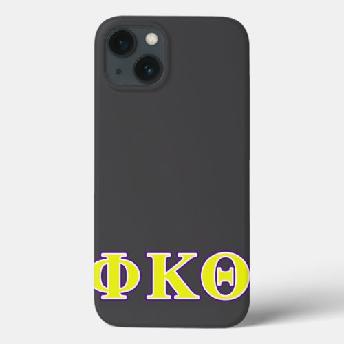Phi Kappa Theta Yellow and Purple Letters iPhone 13 Case