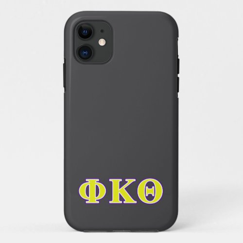 Phi Kappa Theta Yellow and Purple Letters iPhone 11 Case