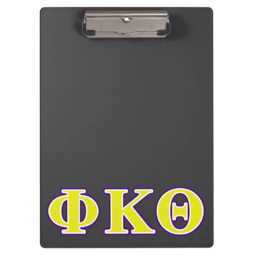 Phi Kappa Theta Yellow and Purple Letters Clipboard
