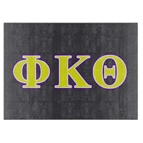 Phi Kappa Theta Yellow and Purple Letters Cutting Board