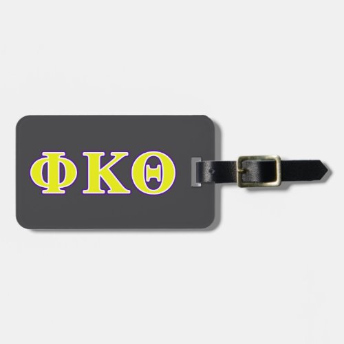 Phi Kappa Theta Yellow and Purple Letters Luggage Tag