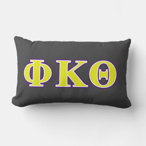 Phi Kappa Theta Yellow and Purple Letters Lumbar Pillow