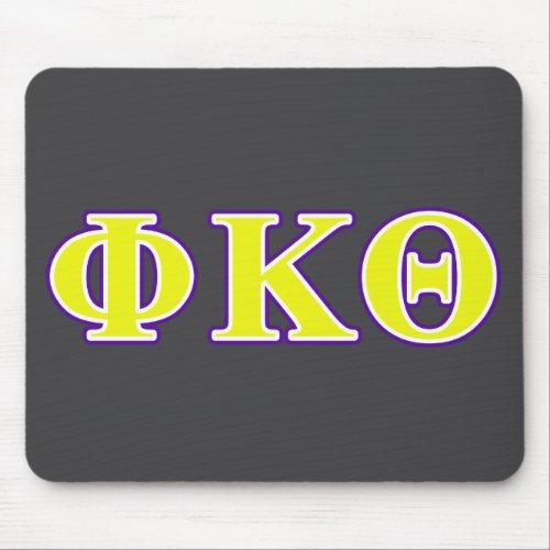 Phi Kappa Theta Yellow and Purple Letters Mouse Pad