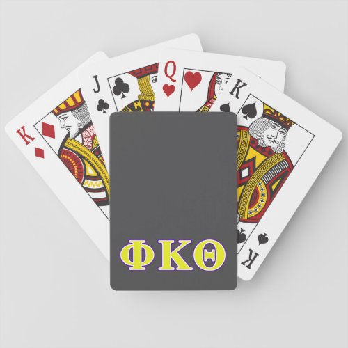 Phi Kappa Theta Yellow and Purple Letters Poker Cards
