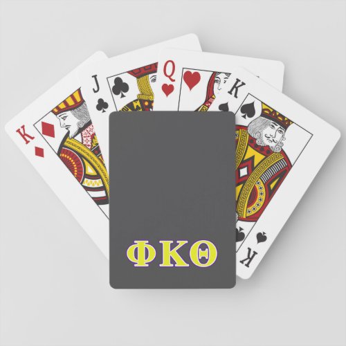 Phi Kappa Theta Yellow and Purple Letters Poker Cards