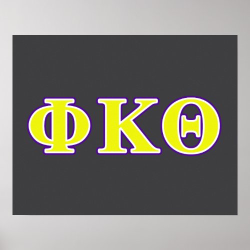 Phi Kappa Theta Yellow and Purple Letters Poster