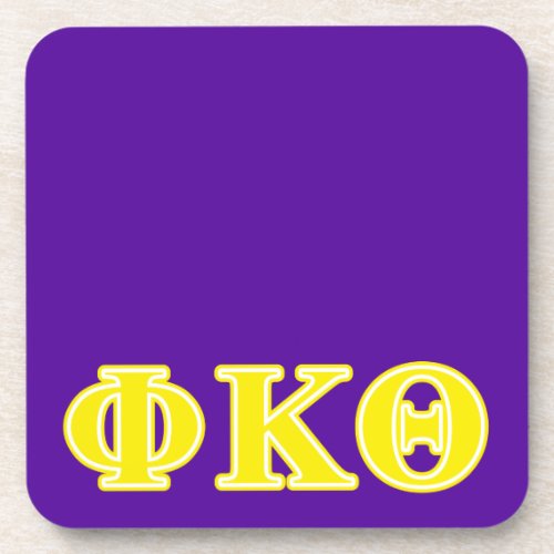Phi Kappa Theta Yellow Letters Beverage Coaster