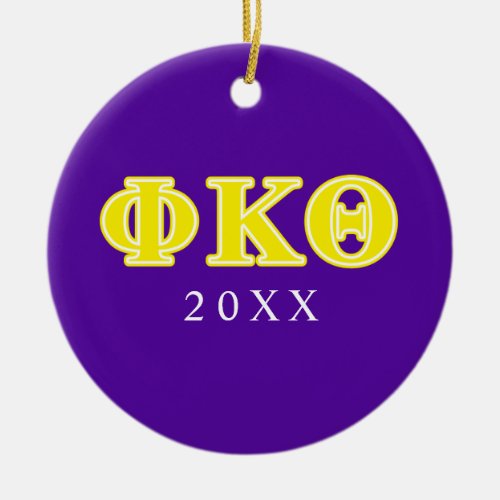 Phi Kappa Theta Yellow Letters Ceramic Ornament