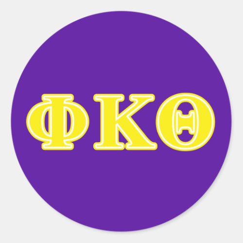 Phi Kappa Theta Yellow Letters Classic Round Sticker