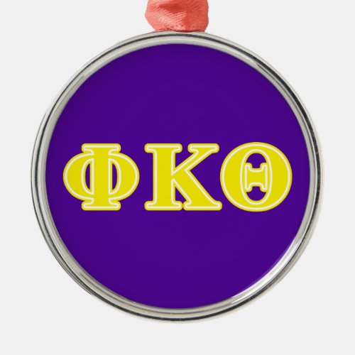 Phi Kappa Theta Yellow Letters Metal Ornament