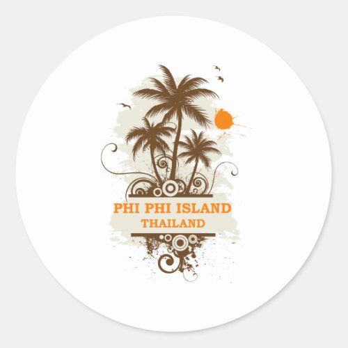 Phi Phi Island Thailand Classic Round Sticker