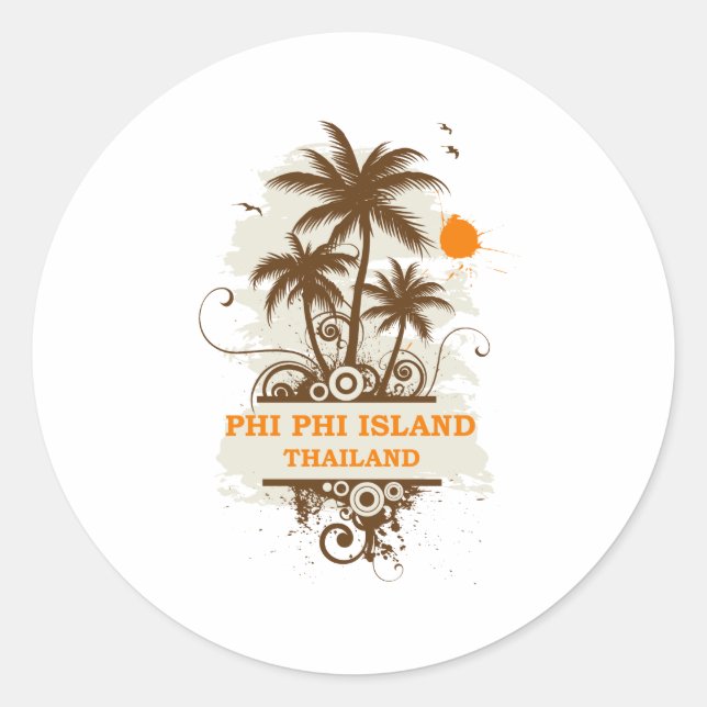 Phi Phi Island Thailand Classic Round Sticker (Front)