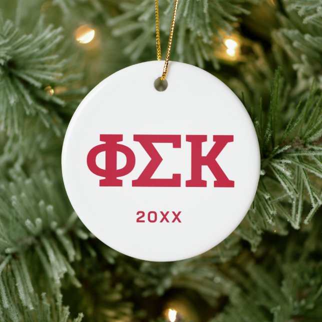 Phi Sigma Kappa Letters Ceramic Ornament (Tree)
