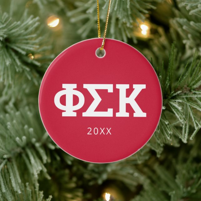 Phi Sigma Kappa Letters Ceramic Ornament (Tree)
