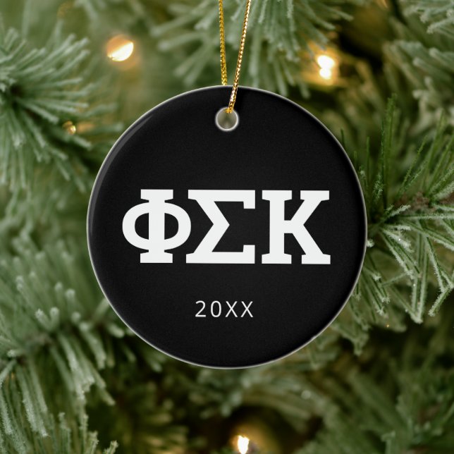Phi Sigma Kappa Letters Ceramic Ornament (Tree)