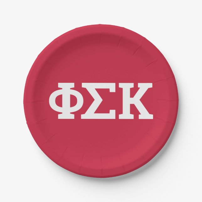 Phi Sigma Kappa Letters Paper Plates (Front)