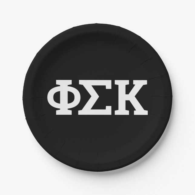 Phi Sigma Kappa Letters Paper Plates (Front)