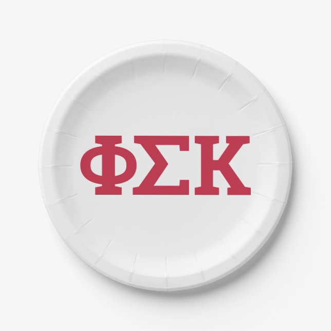 Phi Sigma Kappa Letters Paper Plates (Front)