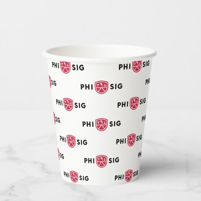 Phi Sigma Kappa Logo Paper Cups (Front)