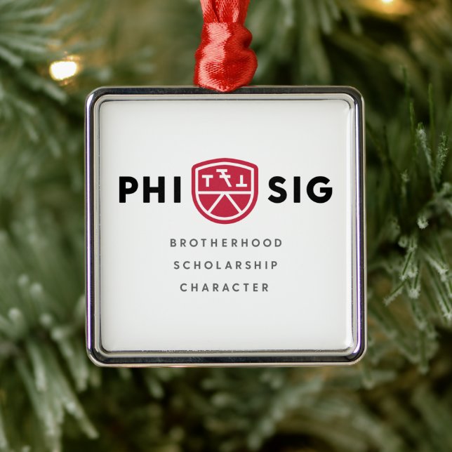 Phi Sigma Kappa Principles Metal Ornament (Tree)